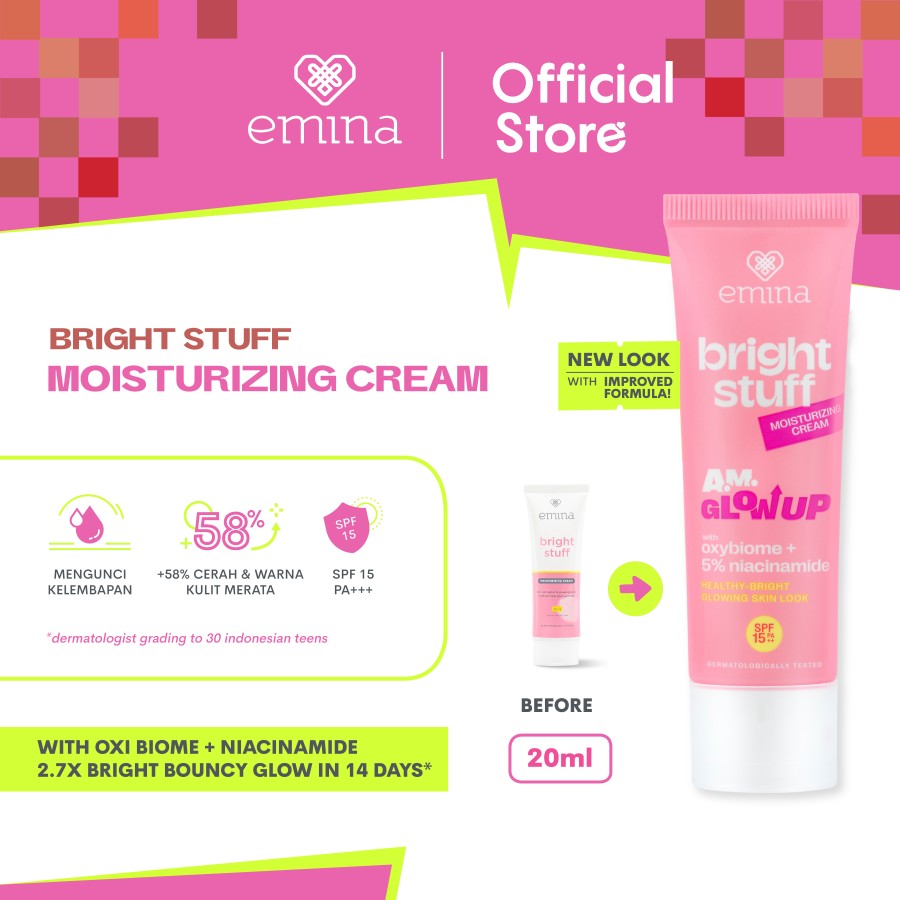 Panduan Simple Skincare Routine Pagi dan Malam untuk Remaja Berkulit Kering Emina Bright Stuff Moisturizing Cream